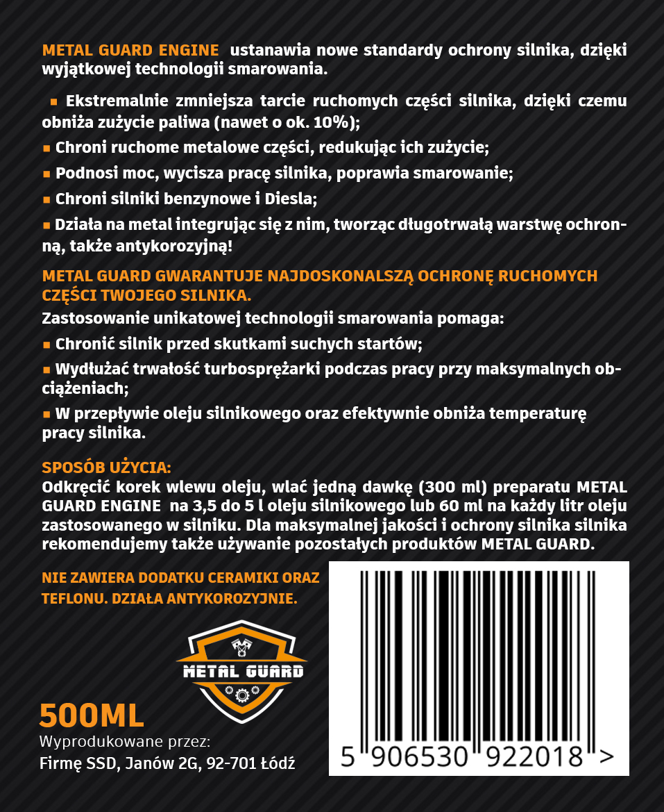 Metal Guard Engine Oil Additive 300ml – Reduce Friction & Protect Your Engine - View #2