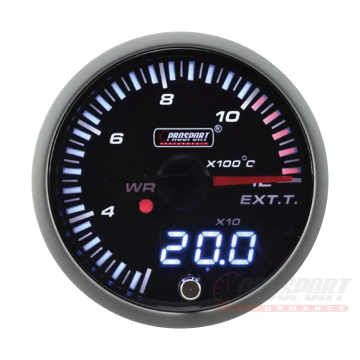 Prosport JDM Series 52mm Auspuffgas-Temperaturanzeige mit wasserdichtem Sensor