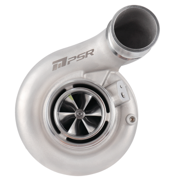 Turbocharger Pulsar PSR 369 1000HP 90° Outlet Comp. Hsg .91 T4 Twin Scroll Inlet 4.21" Marmon V-Band Outlet  Turbine Wheel 80*73 Journal Bearing