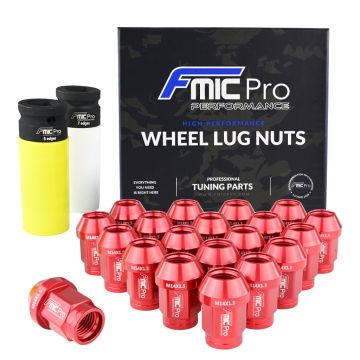 Aluminium wheel nuts FMIC.Pro M14x1.25 Red 20 pcs. conical through-piece 
