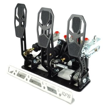 Pedalbox Kit Car Bodenmontage mit Fußstütze RacingPedalBoxes – Schwarz