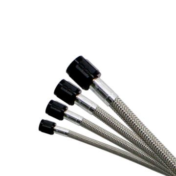 4AN (15Ft) Stainless Steel Braided Hose (Black Ends) Nitrous Express NX 11192