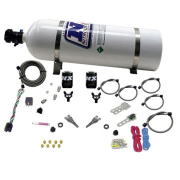 Dual Nozzle Nitrous System mit 15Lb Flasche für GM TBI ALL (50-75-100-125HP) Nitrous Express NX 20218-15
