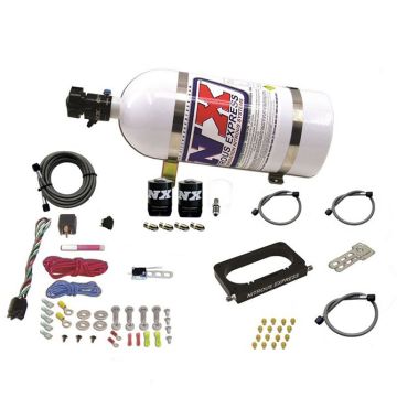 4-Ventil-Lachgas-Plattensystem-Monoblade-Drosselkörper mit 10Lb-Flasche für Ford Nitrous Express NX 20950-10
