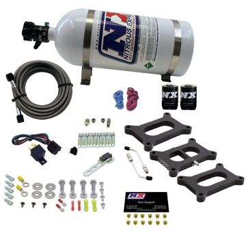 Holley 2 Barrel Nitrous System 3 Plate Gasoline 50-300Hp with 10Lb Bottle Nitrous Express NX 30026-10
