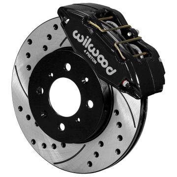 Wilwood 140-12996 Forged DPHA Front Brake Kit 10.32 Drilled Black for Honda Acura