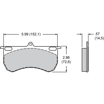 Brake Pads Wilwood 150-9841K CM Composite Metallic 9115 Power Sports Industrial Pads .57