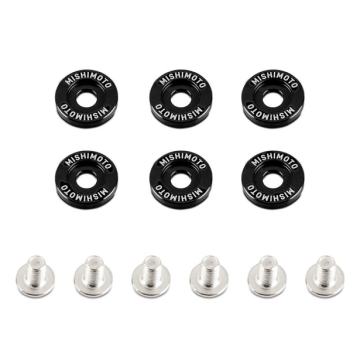 Mishimoto MMFW-SM-6BK Fender Washer Kit Small 6pcs Black