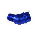Adapter 1/2 NPT 45' female-male coupler hose fitting Blue