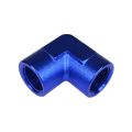 Adapter 1/8 NPT 90' female-female coupler hose fitting Blue