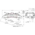 Wilwood 120-16824 AeroDM Lug Mount Caliper Left 6 Pistons Red