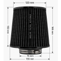 FMIC.Pro cone air filter length 150mm diameter 76mm Blue-1
