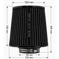 FMIC.Pro Cone Luftfilter Länge 150mm Durchmesser 89mm Blau-6