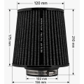 FMIC.Pro cone air filter length 175mm diameter 102mm Black-7