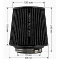 FMIC.Pro cone air filter length 175mm diameter 70mm Blue-6