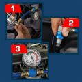 CarFix 5in1 Nachfüllmittel für R1234yf Klimaanlagen 235ml + YF Schlauch mit Manometer-2