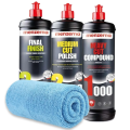 MENZERNA Polishing Compound Set 1000 2000 3000 3x250ml with Microfiber Cloth Paint Correction Kit