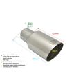 Universal Auspuffendrohr Schalldämpferspitze rund 80mm Länge 120mm Montagedurchmesser 55mm