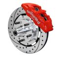 Wilwood 140-10738 Forged Dynapro 6 Hub Vorderes Bremskit 12.19 gelocht Rot für Cadillac Chevrolet GMC Pontiac