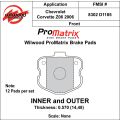 Brake Pads Wilwood 150-30-D1185K BP-30 D1185 High-Temperature Racing Pads .57