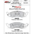Brake Pads Wilwood 150-D0576K PM ProMatrix D576 Street Performance Racing Pads .62