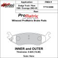 Brake Pads Wilwood 150-D0898K PM ProMatrix D898 Street Performance Racing Pads .625