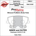 Brake Pads Wilwood 150-D1057K PM ProMatrix D1057 Street Performance Racing Pads .675