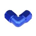 Adapter AN10 90' female-female coupler hose fitting Blue