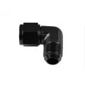 Adapter AN4 90' female-male coupler hose fitting Black