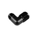 Adapter AN4 90' female-male coupler hose fitting Black