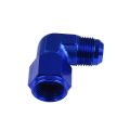 Adapter AN4 90' female-male coupler hose fitting Blue