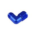 Adapter AN4 90' female-male coupler hose fitting Blue