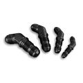 Adapter AN6 JIC bulkhead 45' male fuel hose fitting Black