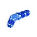 Adapter AN6 JIC bulkhead 45' male fuel hose fitting Blue