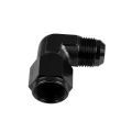 Adapter AN6 90' female-male coupler hose fitting Black