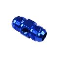 AN6 AN- 6 Adapter male-male with Inline port 1/8 NPT Fuel Oil Pressure Blue