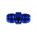 AN6 AN- 6 Adapter male-male with Inline port 1/8 NPT Fuel Oil Pressure Blue