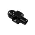 AN8 AN -8 to 3/8 NPT inline 1/8 NPT fuel oil adapter Black