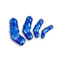 Adapter AN8 JIC bulkhead 45' male fuel hose fitting Blue