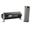 In-line fuel filter element and housing kit stainless steel 100 micron AN10 160mm Universal DW-8-03-160-100K