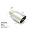 Universal Exhaust Tail Pipe Muffler Tip round 90mm lenght 120mm mounting diameter 55mm