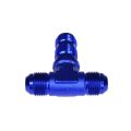 TEE BULKHEAD MALE/MALE/MALE AN12 Blue