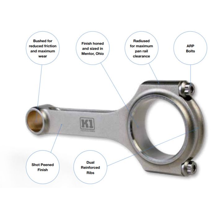 Rods HBeam Billet K1 for Mitsubishi 4G63 Gen 2 DSM and Lancer