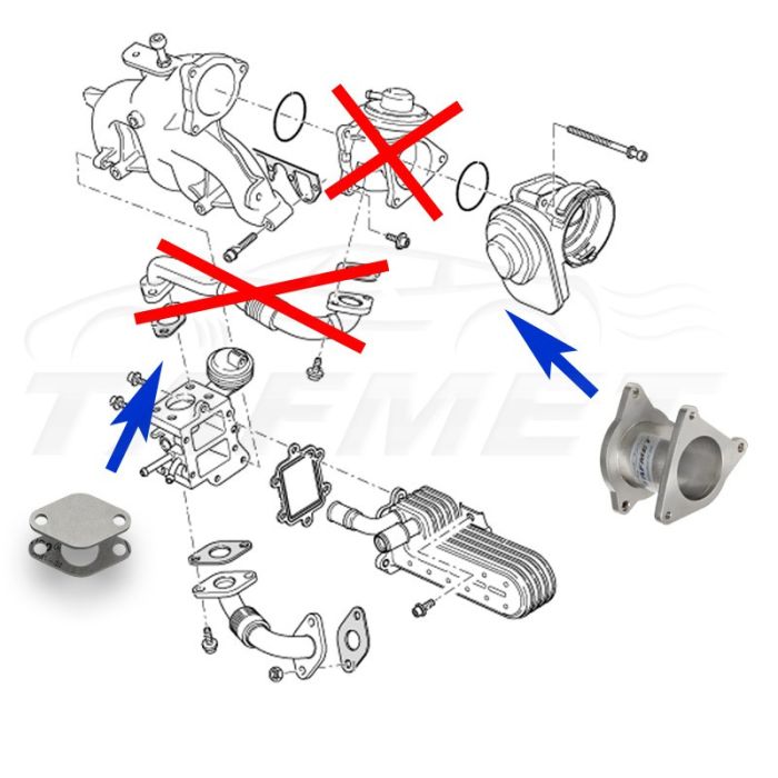 AGR Ventil Ersatz Rohr Tuning Kit blau für VW Audi Seat Skoda mit 1.4 1.9  TDI Motoren : : Auto & Motorrad