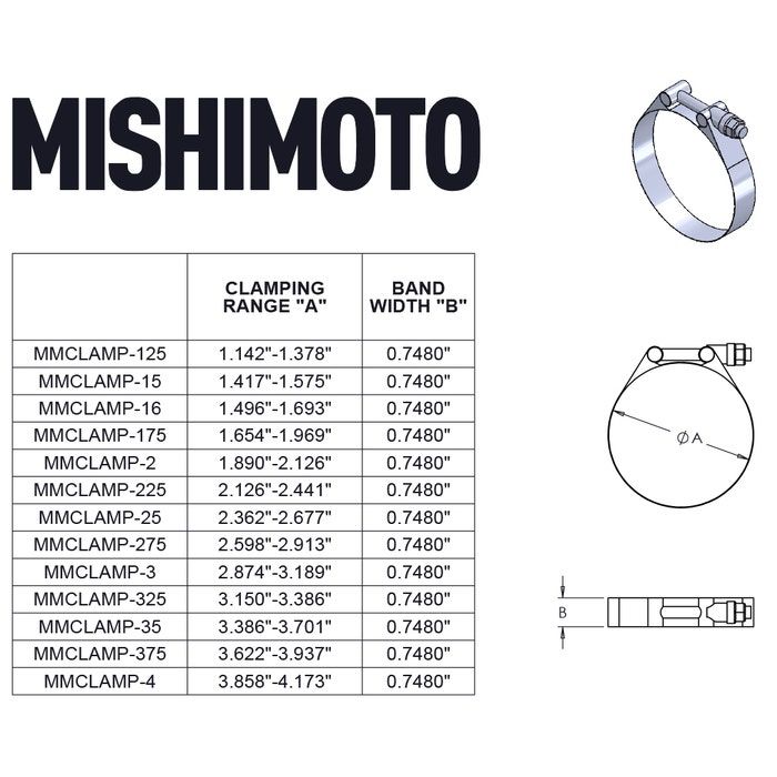 Mishimoto MMCLAMP-2GD T-Bolt Clamp Gold 54mm