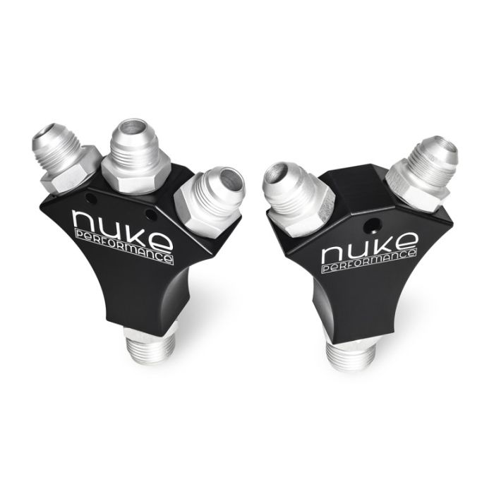 Nuke Performance Y-Block Adapter Fitting with 2x AN-8 and 1x AN-10
