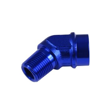 Adapter 1/8 NPT 45' female-male coupler hose fitting Blue
