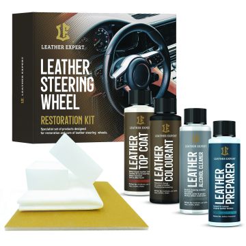 Leather Expert Steering Wheel Restoration Kit black satin leather steering wheel restoration set 4x50ml 200ml