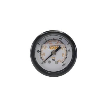 DeatschWerks Fuel Pressure Gauge -Liquid Filled White Face with DW Logo