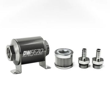 DeatschWerks In-Line Fuel Filter Kit 3/8IN 10 Micron 70mm